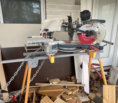 10” Bosch Miter Saw-with stand/roll bars