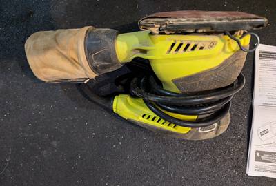 Ryobi S652D Corded 2 Amp 1/4 Inch 14,000 OBM Squared Orbital Finishing Sheet Sander