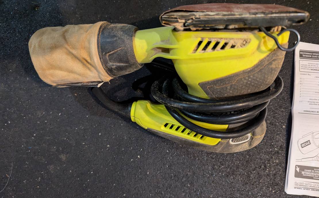 Ryobi S652D Corded 2 Amp 1/4 Inch 14,000 OBM Squared Orbital Finishing Sheet Sander