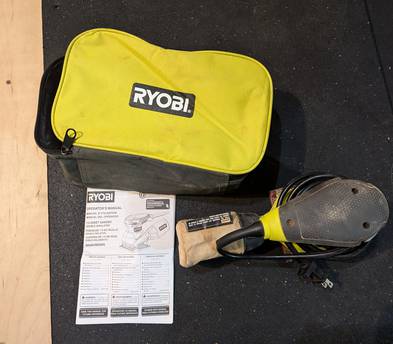 Ryobi S652D Corded 2 Amp 1/4 Inch 14,000 OBM Squared Orbital Finishing Sheet Sander