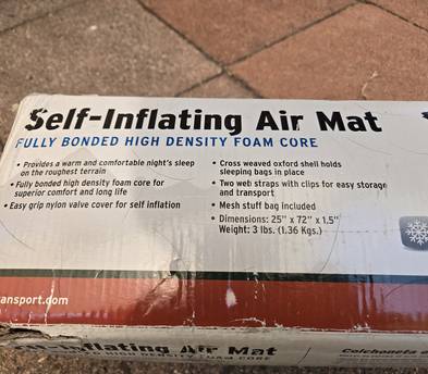 Self-inflating Air Mattress, Full Size, All Season,by StanSport