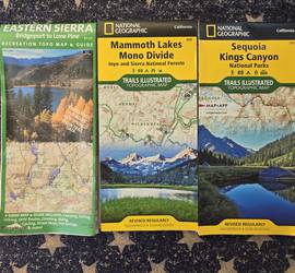 Eastern Sierra, Mammoth, and Kings Canyon Trail Maps for Hiking and Backpacking