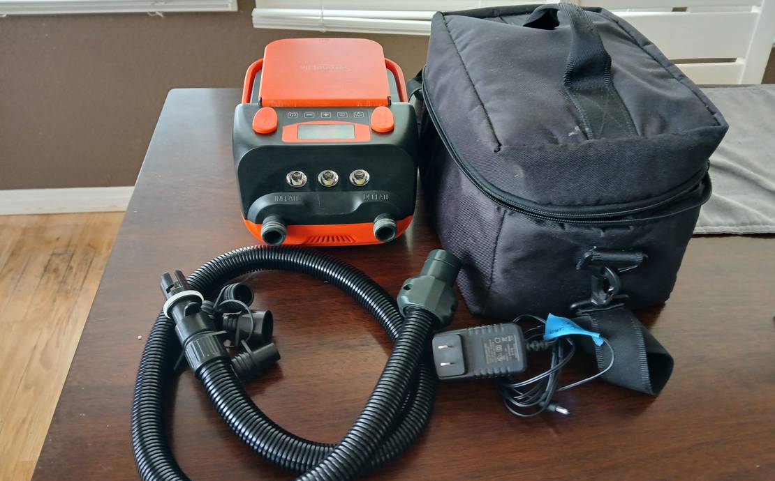 Electric SUP Paddleboard Pump | 16PSI Cordless Air Compressor (Battery + 12V Car Power)