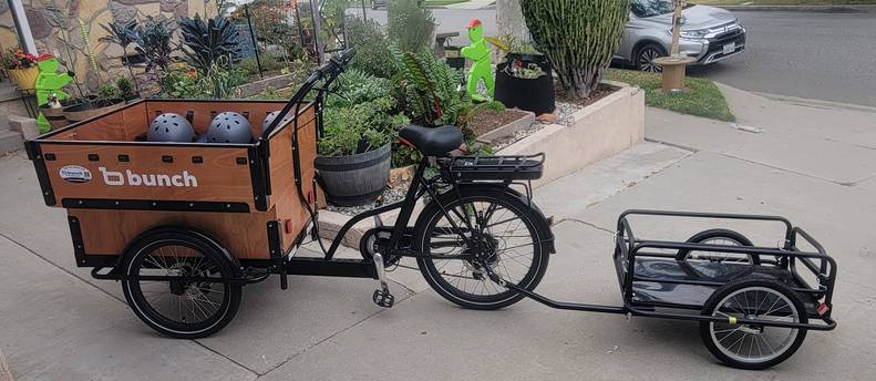 Bunch Bike with 6 seats and cargo trailer