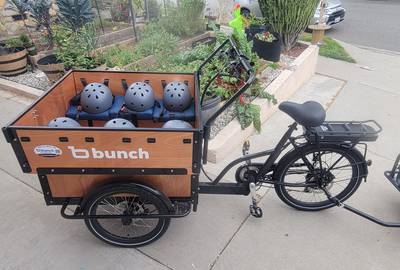 Bunch Bike with 6 seats and cargo trailer