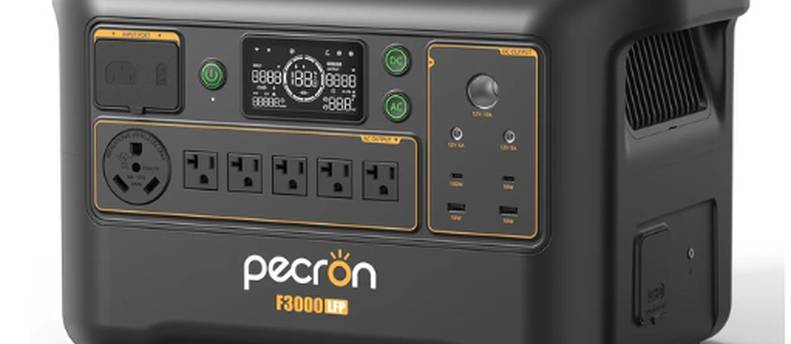 PEC-F3000LFP: 3.6kW 3072Wh Portable Power Station with Solar blanket for recharging. 24/48 hrs of power