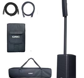 One QSC KC12 column with 3000-watt, 3 way portable PA system