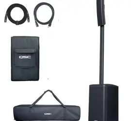 One QSC KC12 column with 3000-watt, 3 way portable PA system