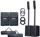 Two (2) QSC KC12-BK 3000W Active 3-Way Column Loudspeaker System - Black