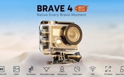 4K Action Camera | Waterproof to 131ft | Mounts, Batteries & 32GB SD Card Included