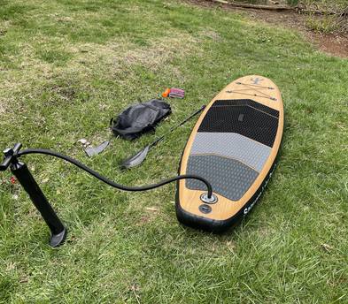 10’ Inflatable stand up paddle board, 6 available