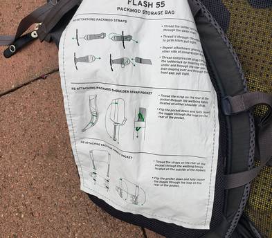55L Backpacking Pack (Medium) with adjustable chest and waist straps