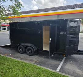 7x16 enclosed trailer  w/ ramp door