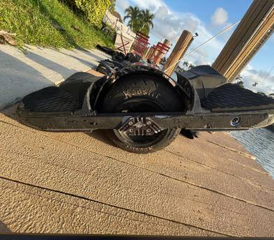 Tricked-Out Off-Roading Onewheel XR with Extended Range CBXR Battery (40+ Mile Range), Lift-Kit, Treaded Tire, Extended Flight Fins, Fangs, Pro-Ride Concave Footpads, Bumper Plates, Full Body Pads + More