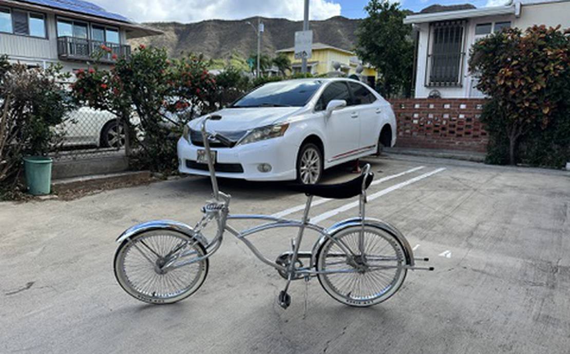Silver Chrome Low Rider Bike