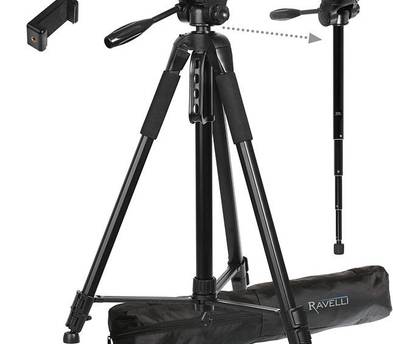 Ravelli AVTP Professional 55" 65mm Video Camera Tripod with Fluid Drag