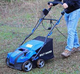 BILT HARD 16" Electric Dethatcher & Scarifier — 15 Amp | Bag Included | 25' Cord