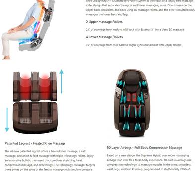 Diawa Supreme Massage Chair Hybrid Zero Gravity Dual rollers