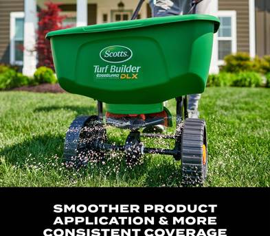 Scotts Turf Builder EdgeGuard Broadcast Spreader | Covers up to 15,000 sq ft | Seed, Fertilizer & Ice Melt