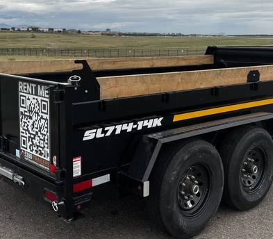 Dump Trailer: 7x14' Hydraulic dump trailer | 12,000lb capacity | 24x7 contactless pickup/dropoff