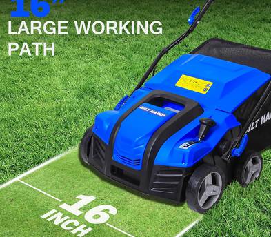 BILT HARD 16" Electric Dethatcher & Scarifier — 15 Amp | Bag Included | 25' Cord