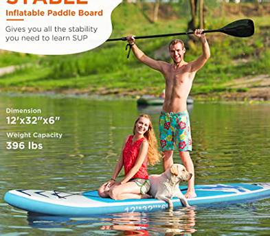 2 Paddleboards (SUP) - Two 12' Inflatable SUP Paddleboard Package (With Electric Pump)