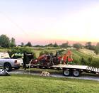 25’ gooseneck 20k with fold up ramps and dove tail