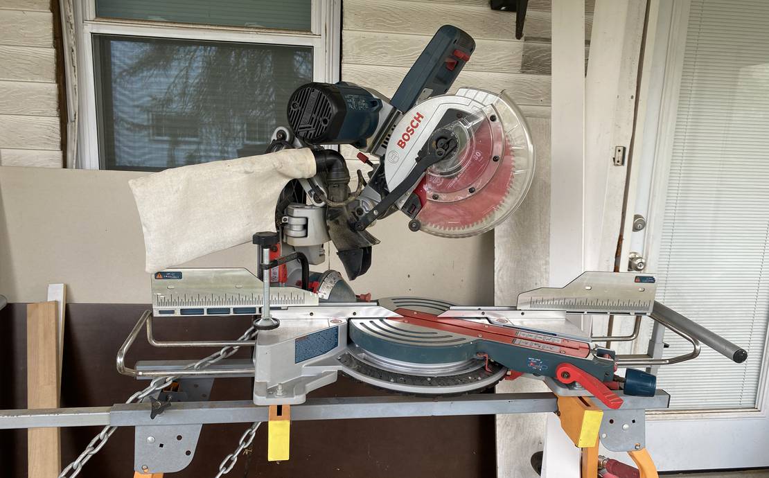 10” Bosch Miter Saw-with stand/roll bars