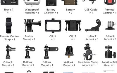 4K Action Camera | Waterproof to 131ft | Mounts, Batteries & 32GB SD Card Included