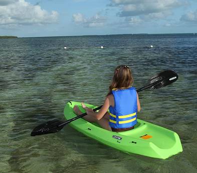 Kayak, 120" we offer Two green kayaks 1 for adult and 1 for kids