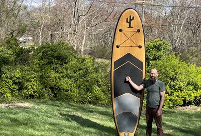 10’ Inflatable stand up paddle board, 6 available