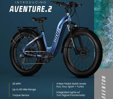 (1) "Aventure” Aventon fat-tire e-bike