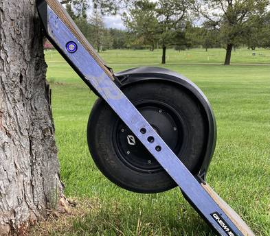 Onewheel XR+ With fender and treaded tire.