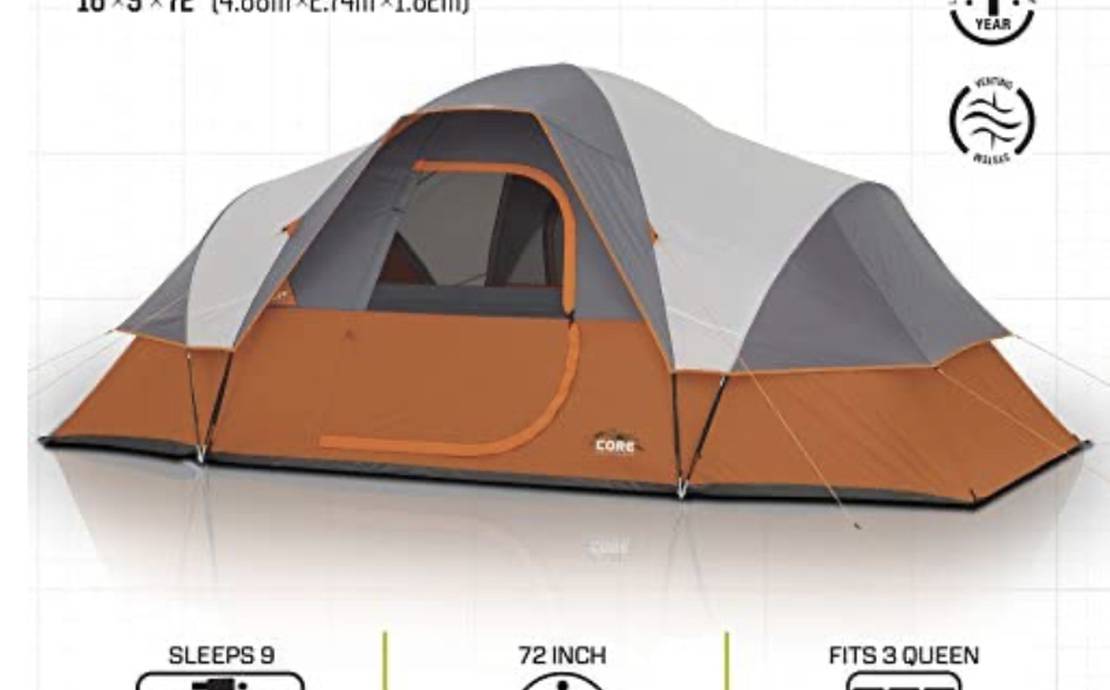 Core 9 person extended dome tent