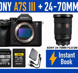 Sony Alpha a7S III Mirrorless Digital Camera w/ Sony FE 24-70mm f/2.8 GM II Mirrorless E-Mount Camera Lens - SEL2470GM2 f2.8 Media & Batteries!