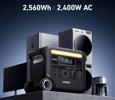 Anker SOLIX F2600+Expansion Battery Power Station 5120Wh TOTAL Solar Portable Generator 2400W