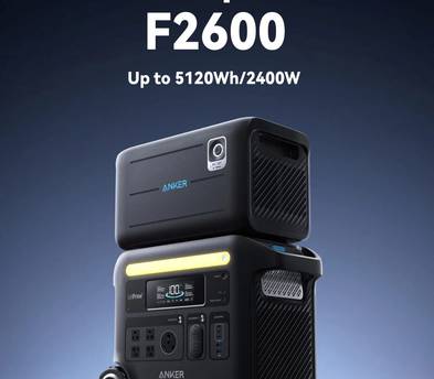Anker SOLIX F2600+Expansion Battery Power Station 5120Wh TOTAL Solar Portable Generator 2400W