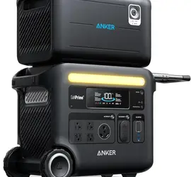 Anker SOLIX F2600+Expansion Battery Power Station 5120Wh TOTAL Solar Portable Generator 2400W