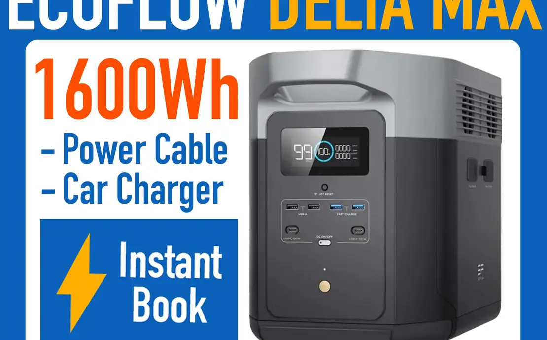 EcoFlow DELTA Max 1600Wh Portable Power Station Electric Generator - Unit 3
