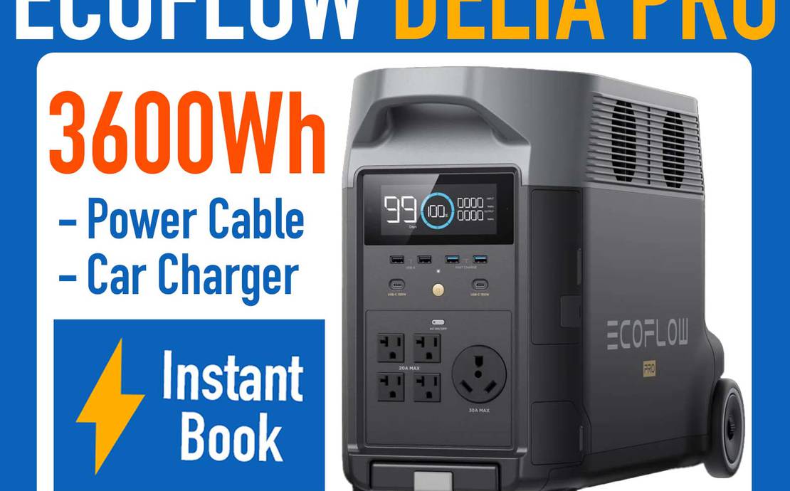 EcoFlow DELTA Pro 3600Wh Portable Power Station Battery Electric Generator
