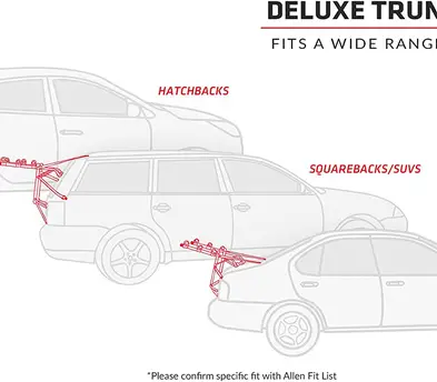 BIKE RACK FOR 2 BIKES - Deluxe Trunk Mounted Bike Rack for 2 bikes - FITS MOST CARS