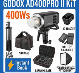 Godox AD400Pro II 400Ws Flash Kit + X3 Trigger, Stand & Modifier