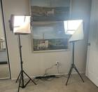 Studio lighting with filters, tripods.  Set of two. Full color spectrum by neewer