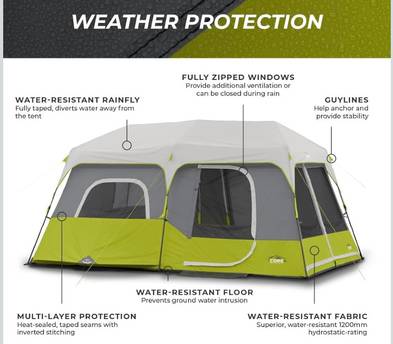 Core 9 Person Instant Tent