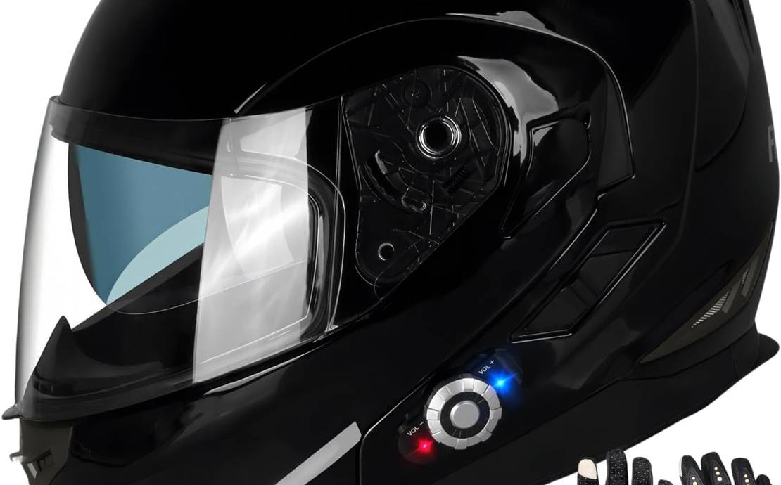 XL Bluetooth Motorcycle Helmet, Music, Phone, Helmet-to-Helmet Communication