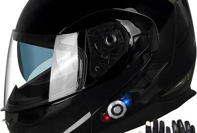XL Bluetooth Motorcycle Helmet, Music, Phone, Helmet-to-Helmet Communication
