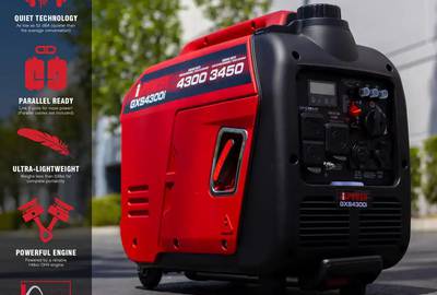 A-iPower Portable Inverter Generator, 4300-Watt CO Sensor, Light-Weight With Telescopic Handle And Wheels (XOS4300i)