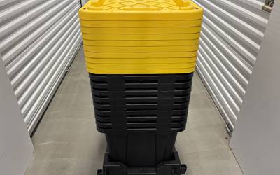Moving Totes with Dolly 25 totes