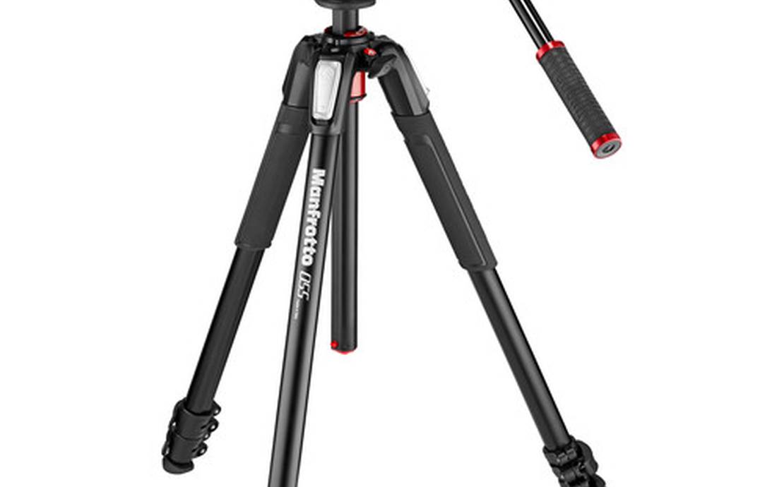 Manfrotto 502AH Video Head & MT055XPRO3 Aluminum Tripod Kit