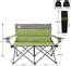 Outdoor Camping Folding Chair Set of 3 w/1 Sofa & 2 Single Chairs